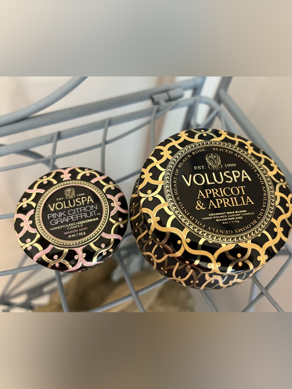 Voluspa Candles Pink Citron Grapefruit and Apricot & Aprilia